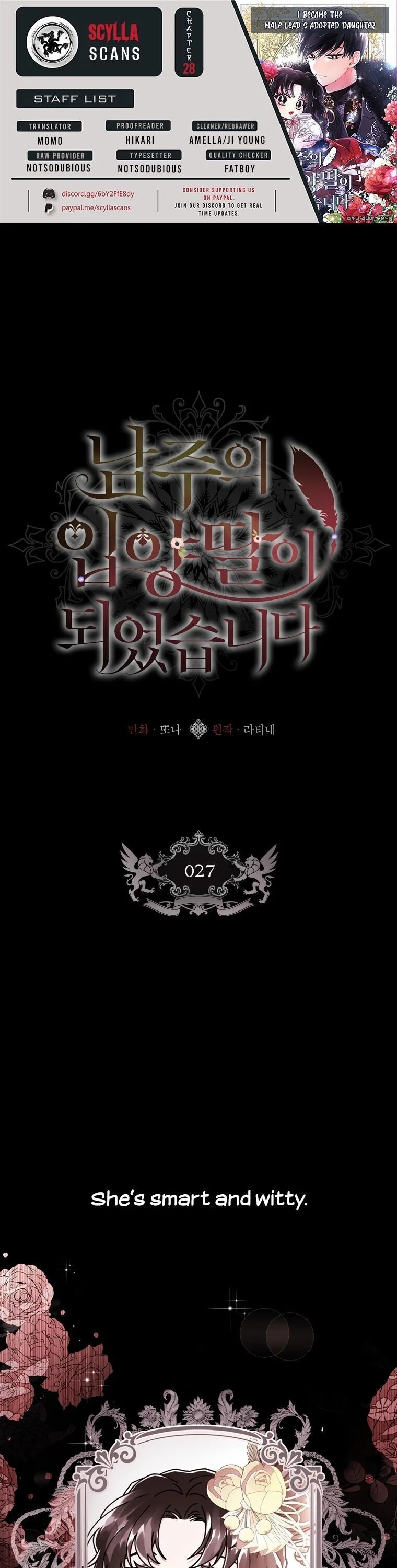 I Became the Male Lead’s Adopted Daughter Chapter 27 - Page 1