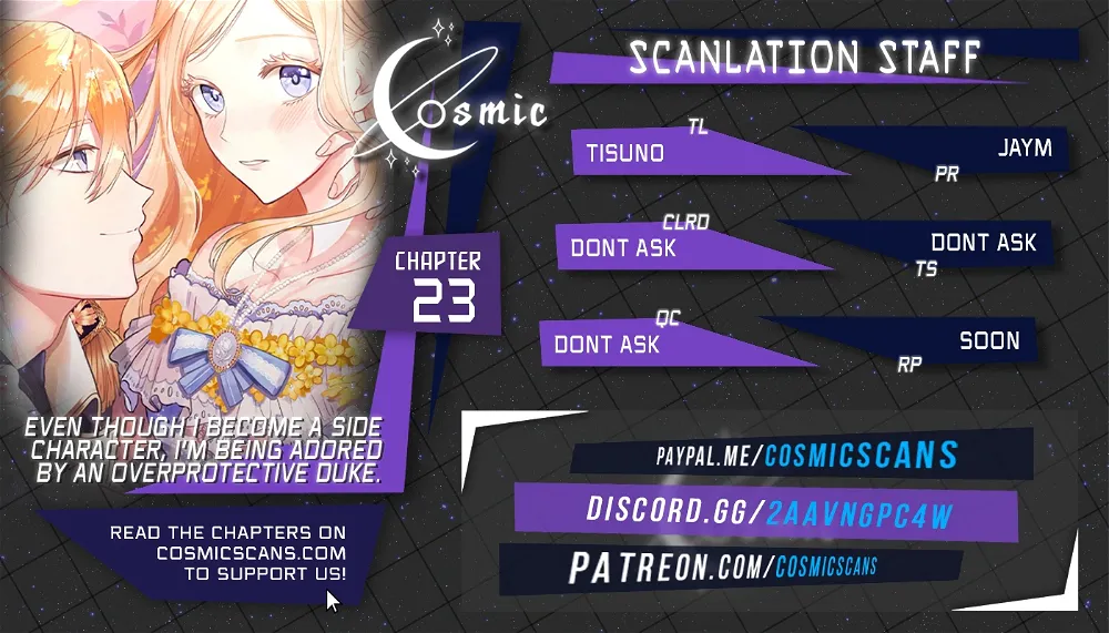 Even Though I Became a Side Character, I'm Being Adored by an Overprotective Duke Chapter 23 - Page 1