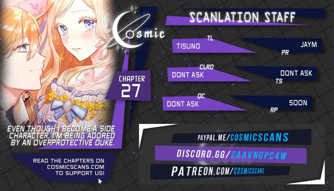 Even Though I Became a Side Character, I'm Being Adored by an Overprotective Duke Chapter 27 - Page 1