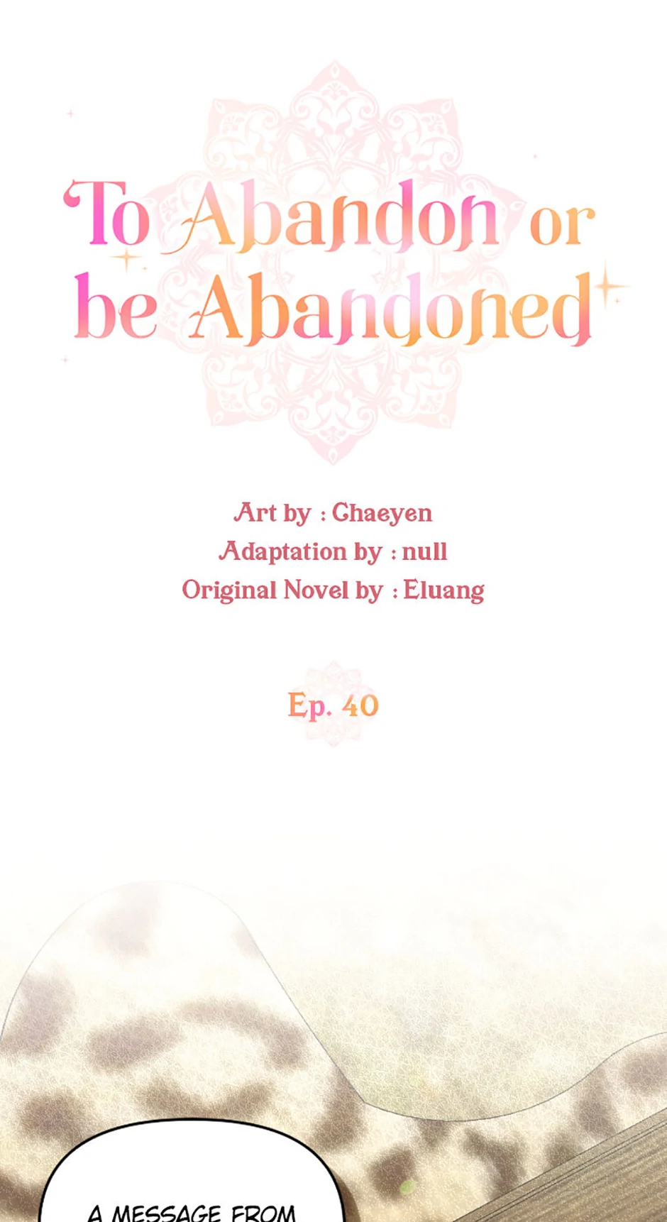 I’d Rather Abandon You Than Be Abandoned Chapter 40 - Page 1
